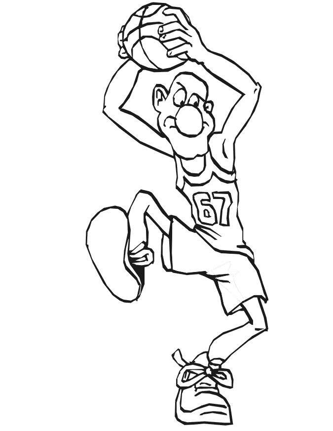 Coloring Pages Of Basketball Players 591 | Free Printable Coloring 