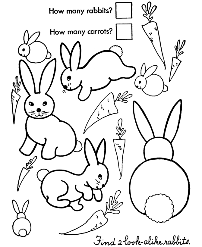 easter bunny coloring pages count the bunnies honkingdonkey 