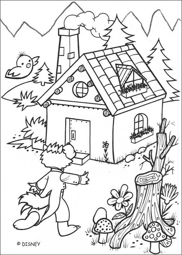 wolf from 3 little pigs Colouring Pages (page 2)
