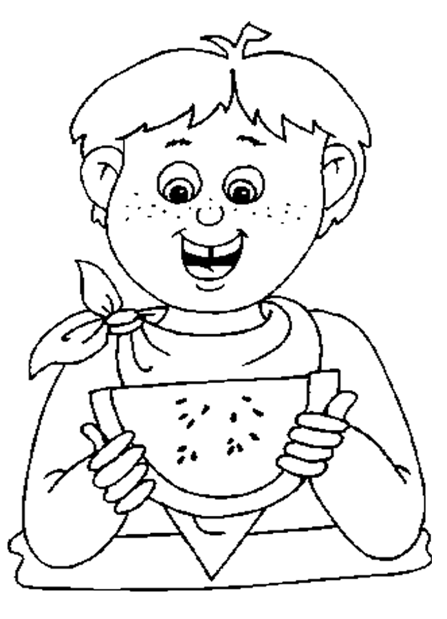 Free Eating Watermelon Coloring Sheet - Homeschool Helper