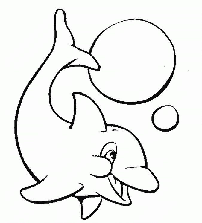 happy dolphin coloring pages for kids | Best Coloring Pages