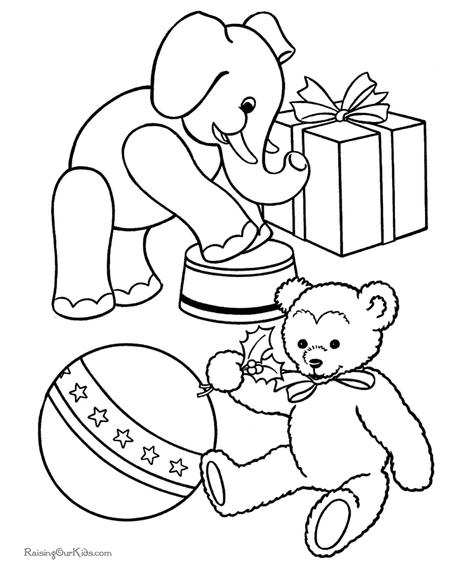 Christmas Coloring Sheets - Toys!