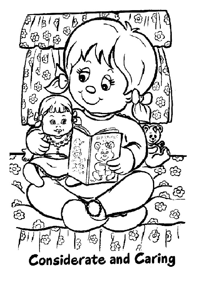 girl scout considerate and caring coloring pages