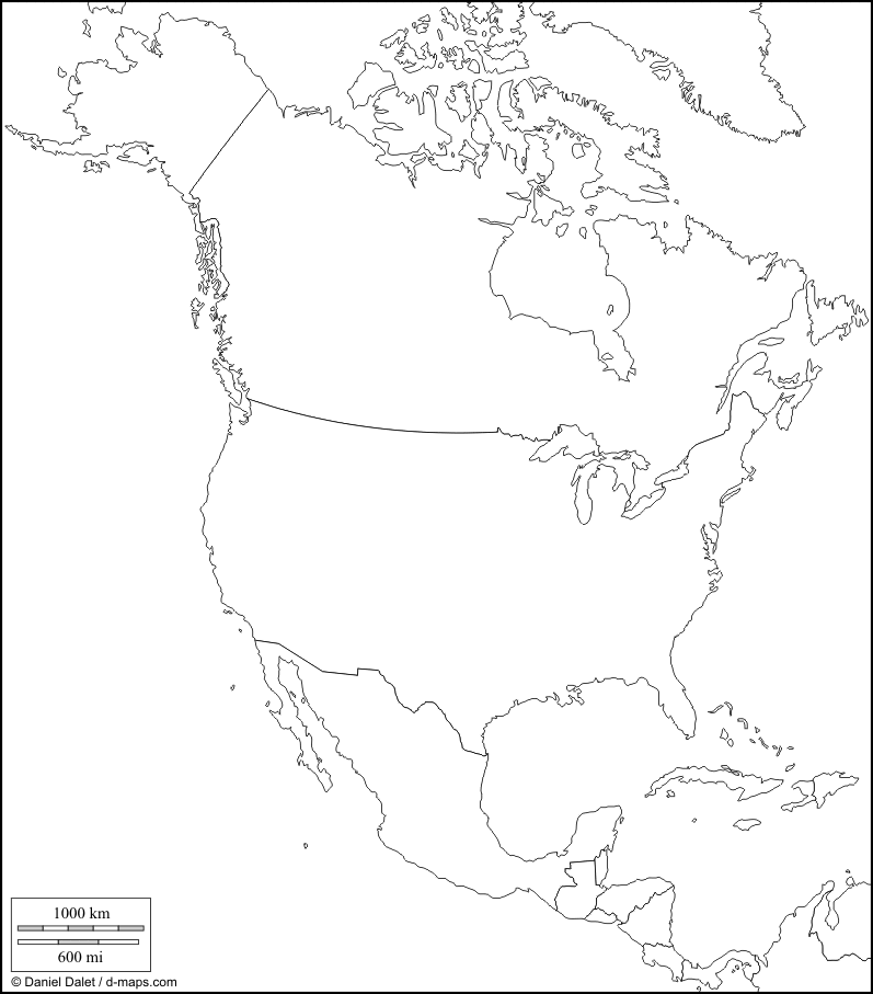 Blank North America Map For Kids Images & Pictures - Becuo
