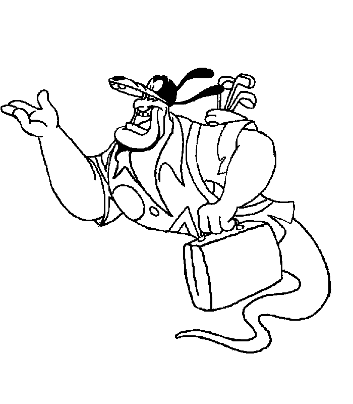 The Genie Costumed Dog Coloring Pages - Aladdin Cartoon Coloring 