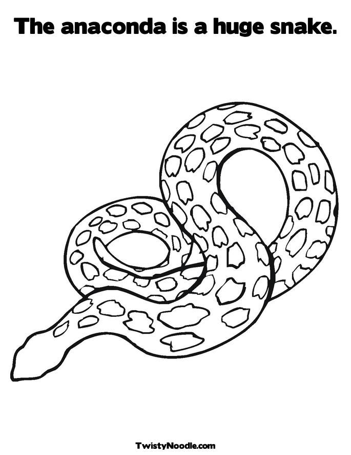 the anaconda is a huge snake coloring page