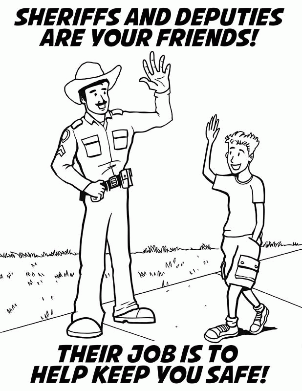 Sheriff Drug and Crime Prevention Coloring Book