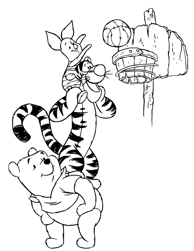 Download Winnie The Pooh Basketball Coloring Pages Or Print Winnie 