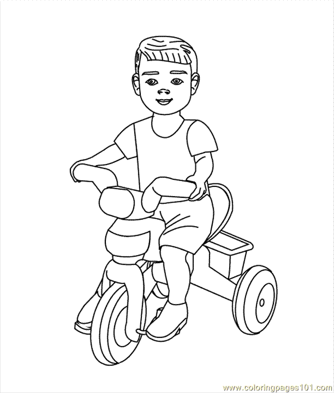 Coloring Pages Riding The Bike (Transport > Bikes) - free 