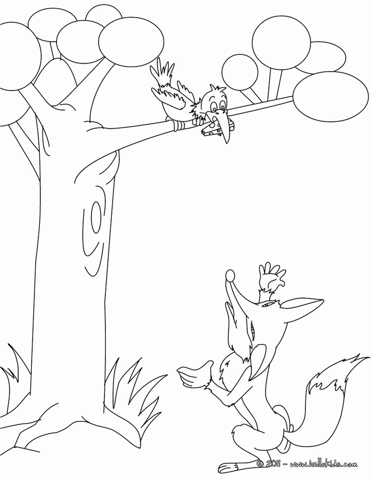 THE RAVEN AND THE FOX coloring page | - coloring pages -