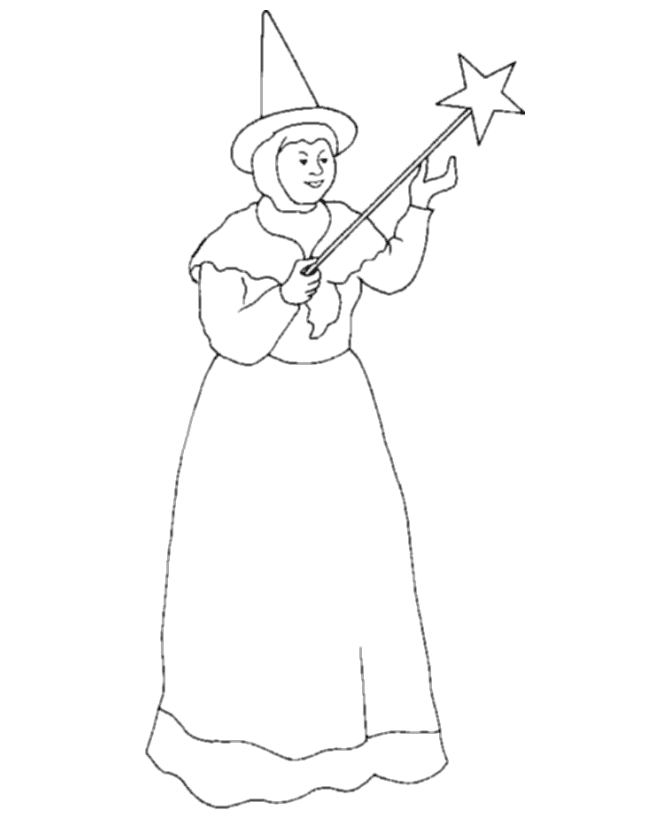 BlueBonkers - Medieval People Coloring Sheets - Witch - Free 