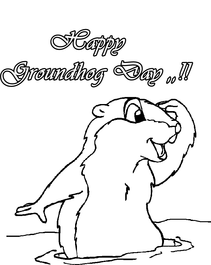 Groundhog Day : Printable Little Groundhog Coloing Pages 