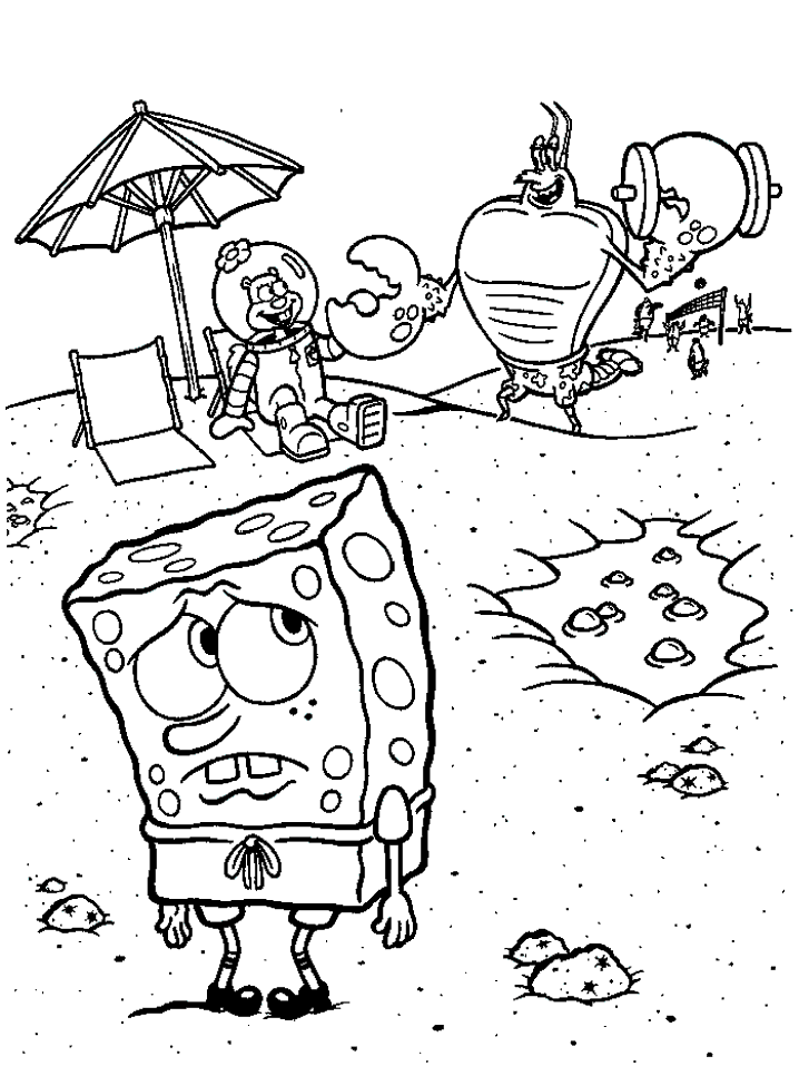 Look At Poor Spongebob In This Coloring Page Hes Looking Rather 