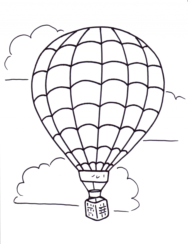 Hot Air Balloon Outline - Coloring Home