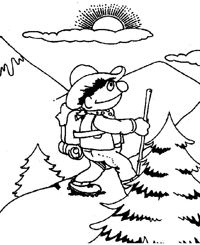 Sesame Street Coloring Pages - Going on a hike