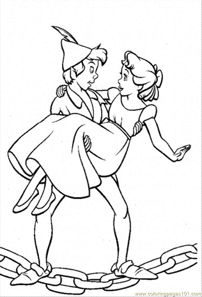 Coloring Pages Peter Pan Has Saved The Girl (Cartoons > Others 