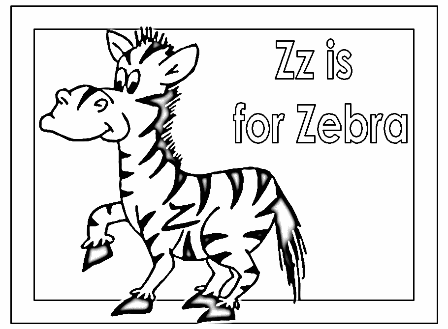 Coloring & Activity Pages: "Zz is for Zebra" Coloring Page