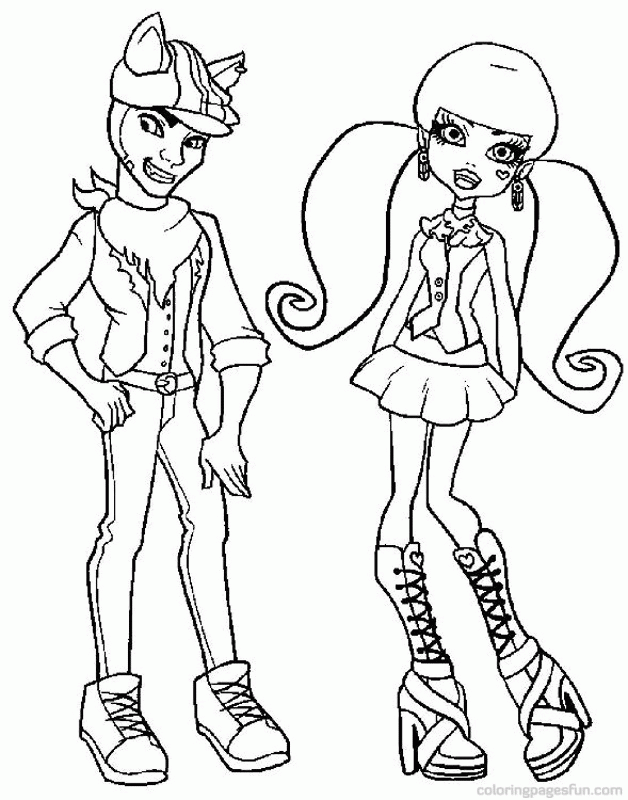 Monster High Draculaura, Clawd Wolf Coloring Pages | Free 