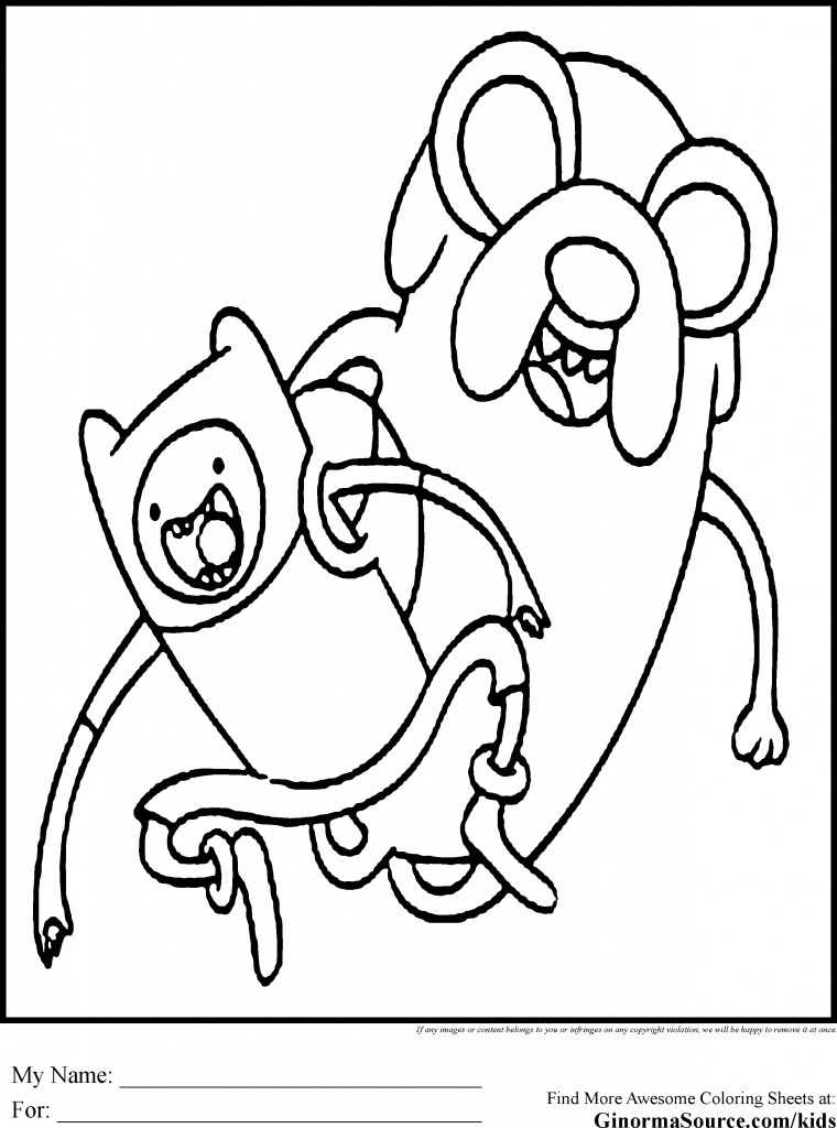 Adventure Time Coloring Print Out - Kids Colouring Pages