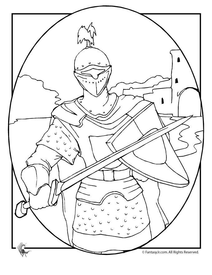Coloring Page Castle Knight Coloring Page 11 Peoples Knights 