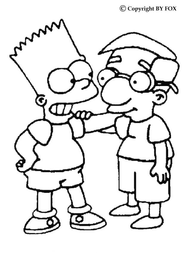 BART coloring pages - Bart and his friend