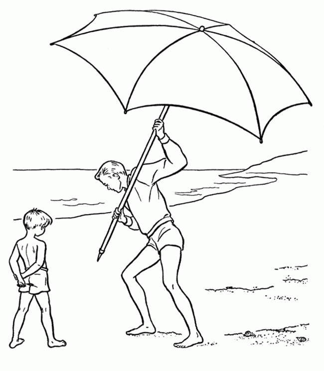 Beach Umbrella Coloring Pages - Coloring Home