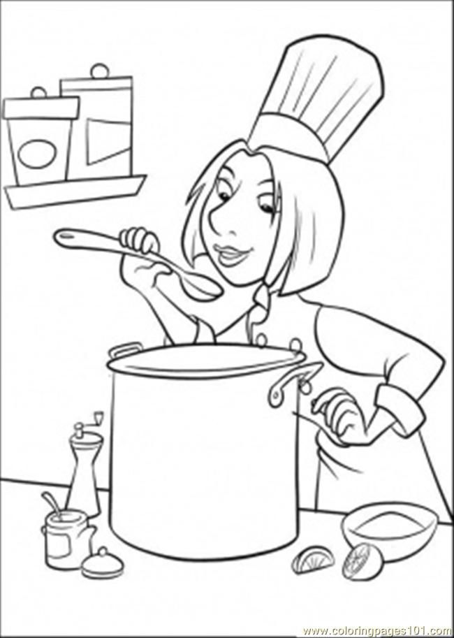 Coloring Pages Colette Tries The Soup (Cartoons > Ratatouille 