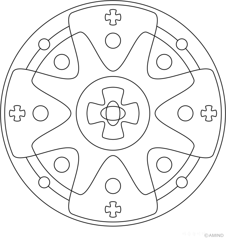 Free mandalas coloring > Cross Mandala Designs > Cross Mandala 
