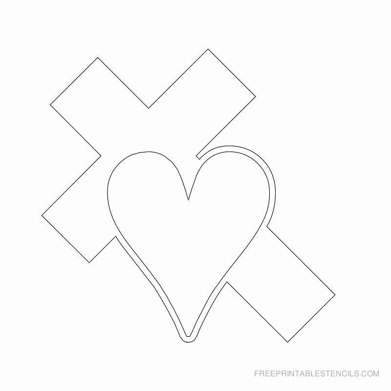 Printable Cross Stencils and Hearts | Free Printable Stencils Com