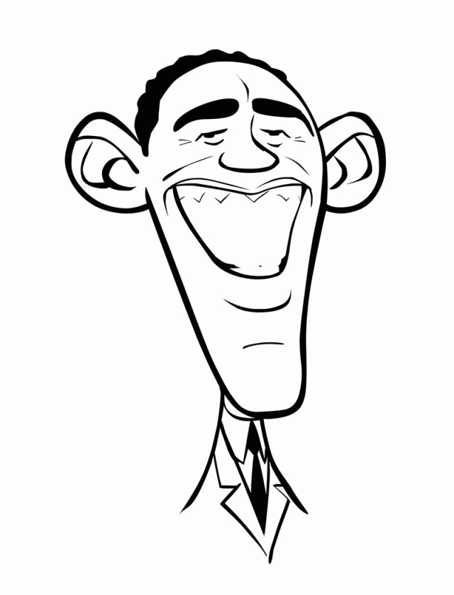 Obama caricature Coloring Pages | Coloring Pages