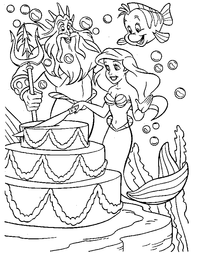 Birth Day Cake Hello Kitty Coloring Page | Kids Coloring Page