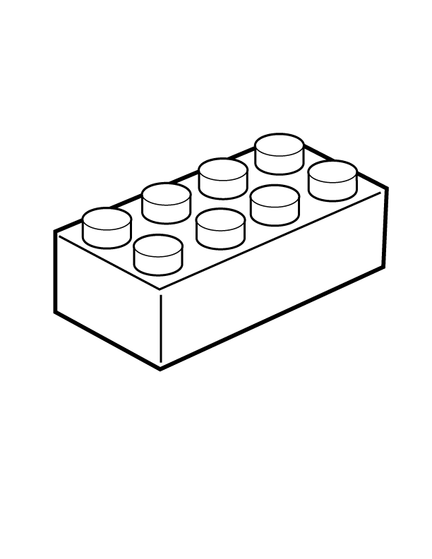 a lego block Colouring Pages