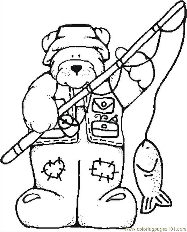bears fishing Colouring Pages