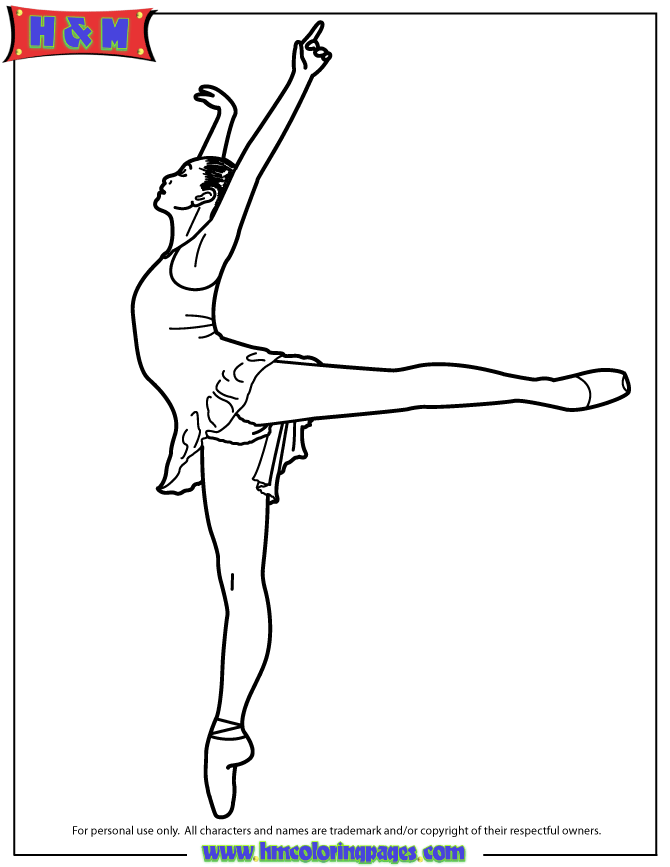 Coloring Ballerina Ballet Pages Printable Positions Silhouette Dancer Posit...