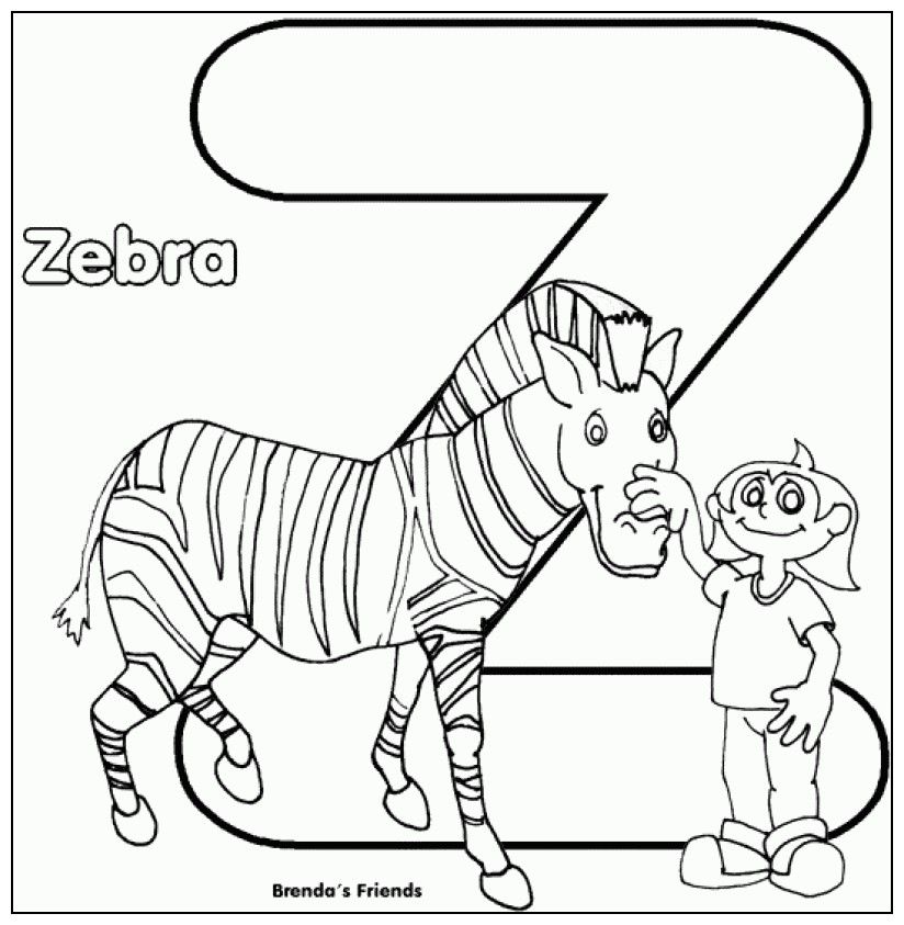 Z Is For Zebra And Kids Coloring For Kids - Kids Colouring Pages