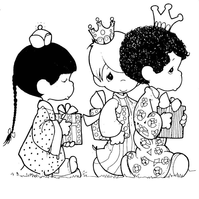 Three wise men - free precious moments coloring pages | Coloring Pages