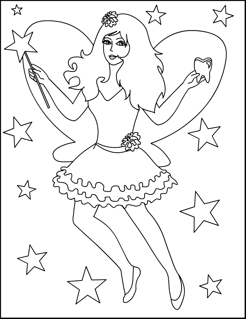 tooth fairy printable coloring sheet