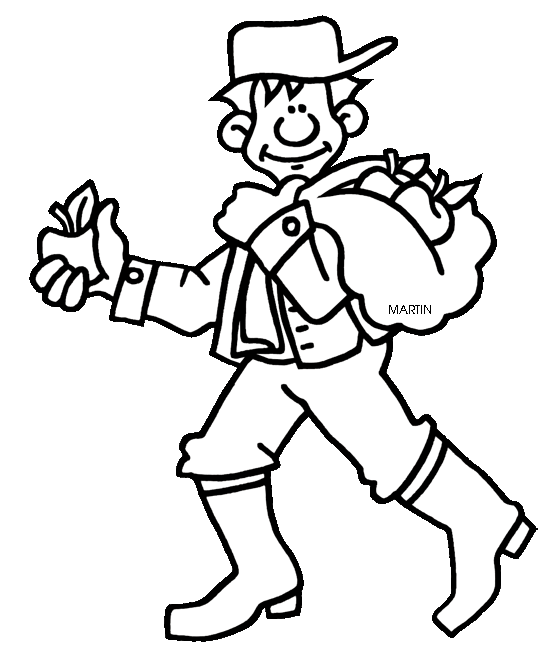 Johnny Appleseed coloring page