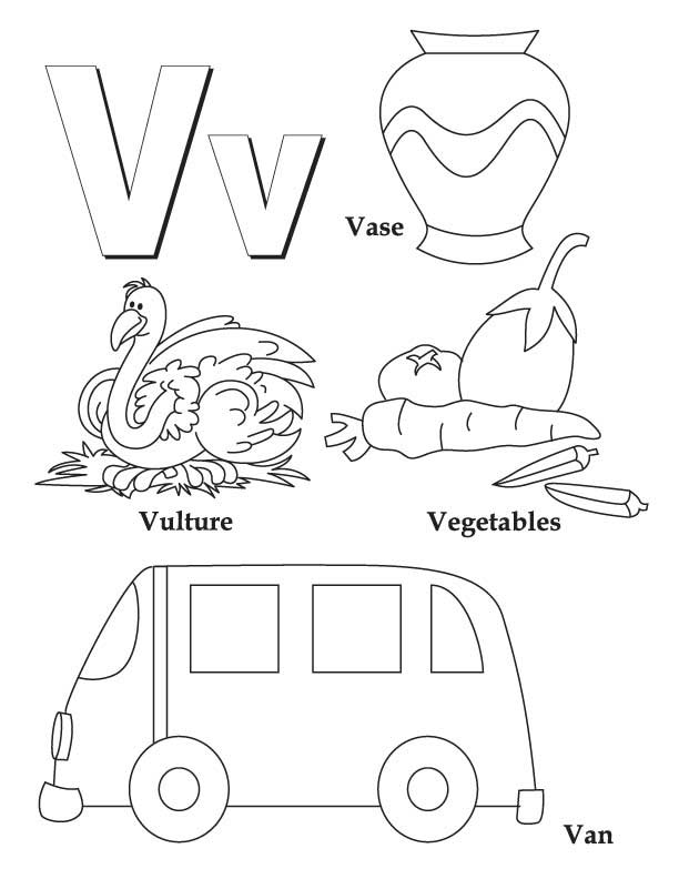 My A To Z Coloring Book Letter V Coloring Page. Download Free My