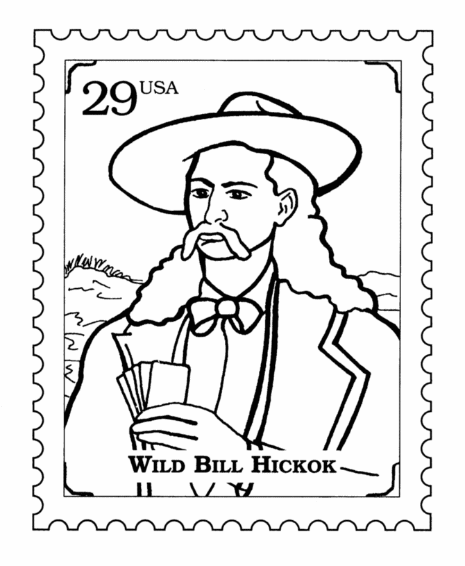 BlueBonkers: Postage Stamp Coloring Pages - Featured People - Wild 
