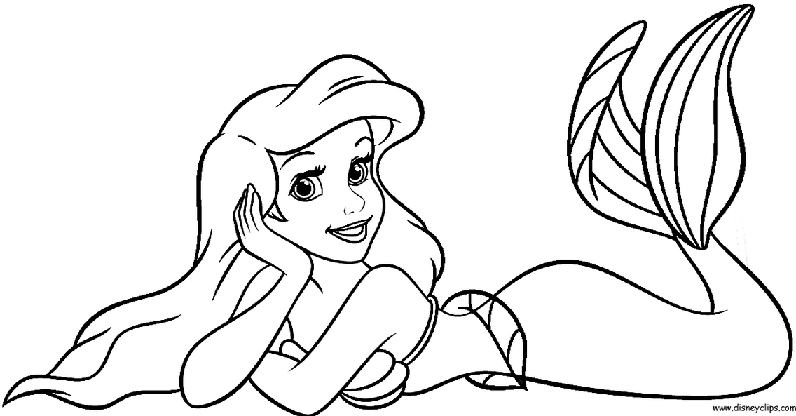 People Fantasy Cartoons Animals Ariel Princess Coloring Pages 