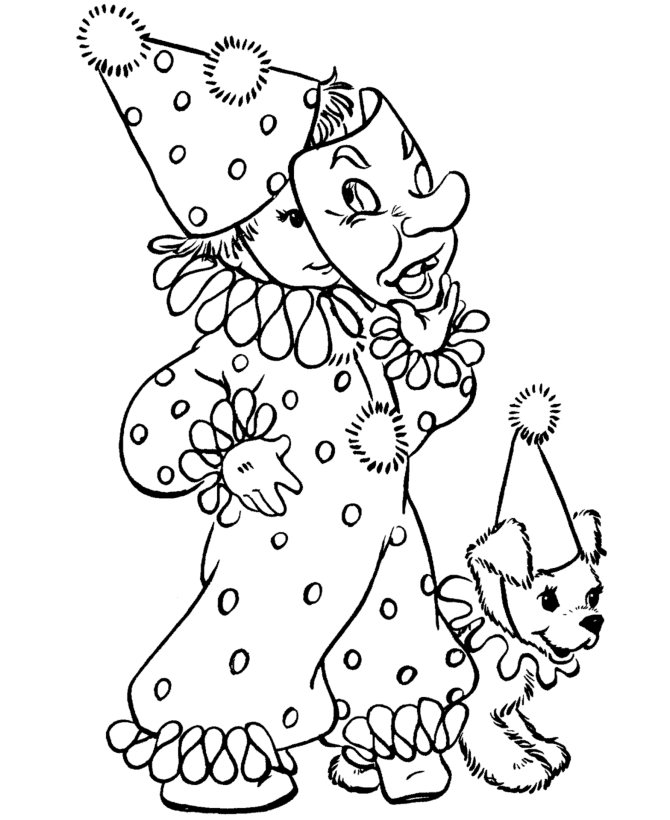 Download Clown Costume Halloween Coloring Pages Print Out Or Print 
