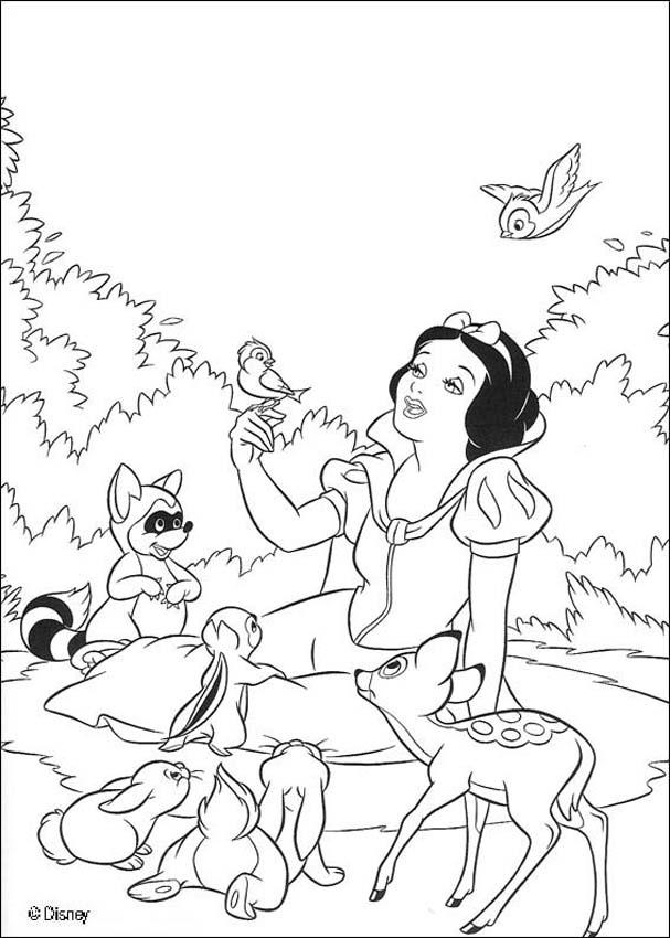 Snow White and the seven dwarfs coloring pages - Snow White and 