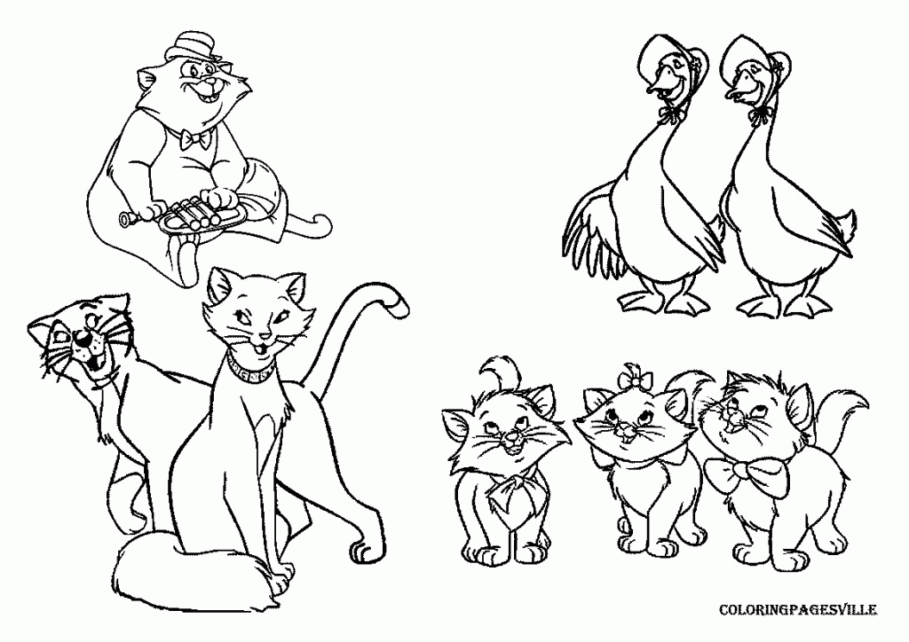 Aristocats Coloring Pages - Free Coloring Pages For KidsFree 