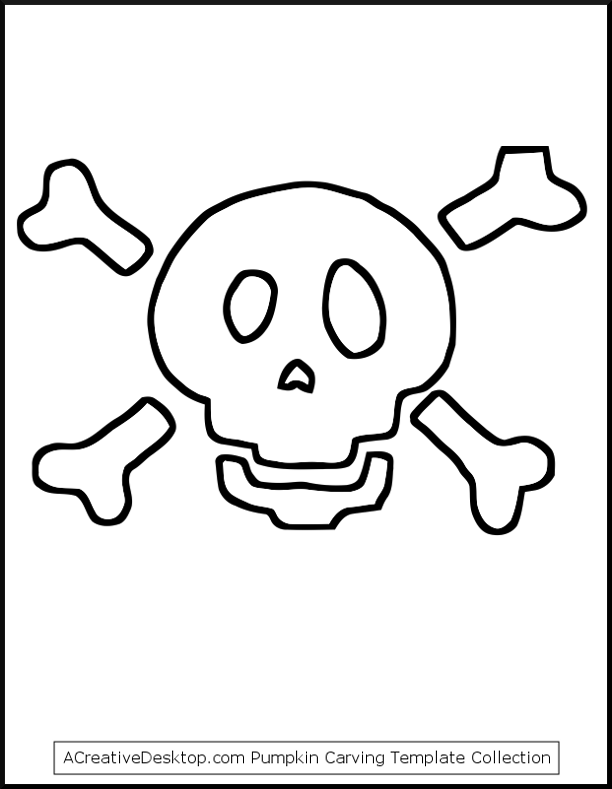 Free skull & crossbones stencils and Halloween skull templates