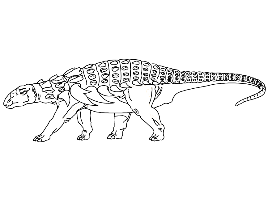 Edmontonia Dinosaur Coloring Page | Free Printable Coloring Pages