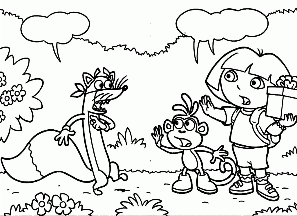 Dora And Boots Bring To Swiper Coloring Pages Or Print | Laptopezine.