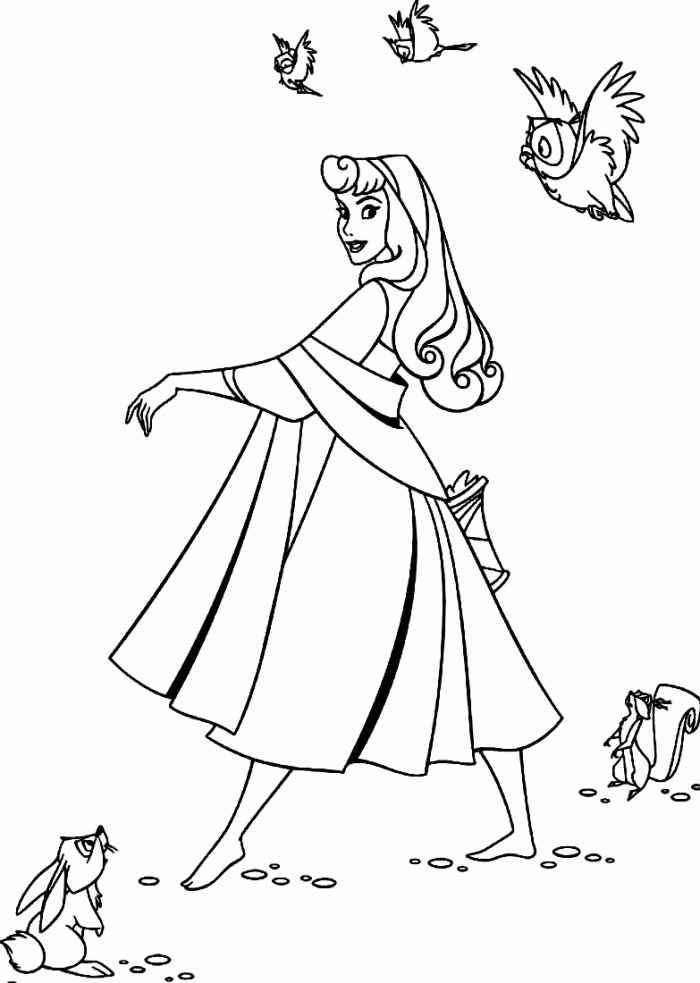 Aurora Going To The Minaret Sleeping Beauty Coloring Page 