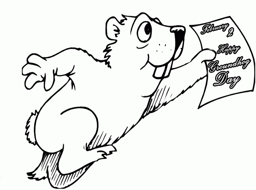Groundhog Day Coloring Pages Kids