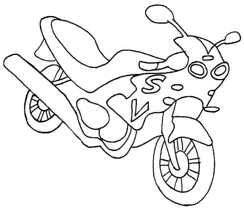 Colouring Pages Transportation Motorcycle Free For Toddler #